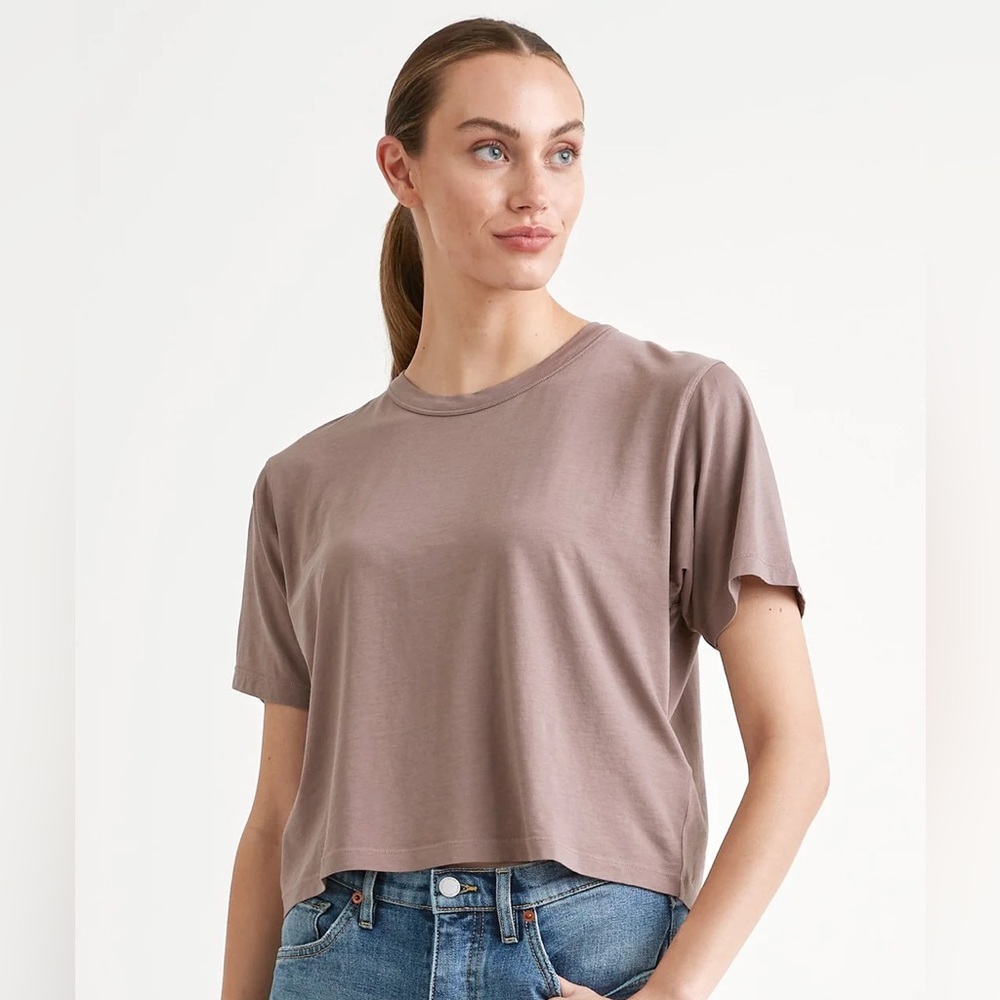 DUER The Only Tee Crop in fawn mauve purple/pink - DU/ER